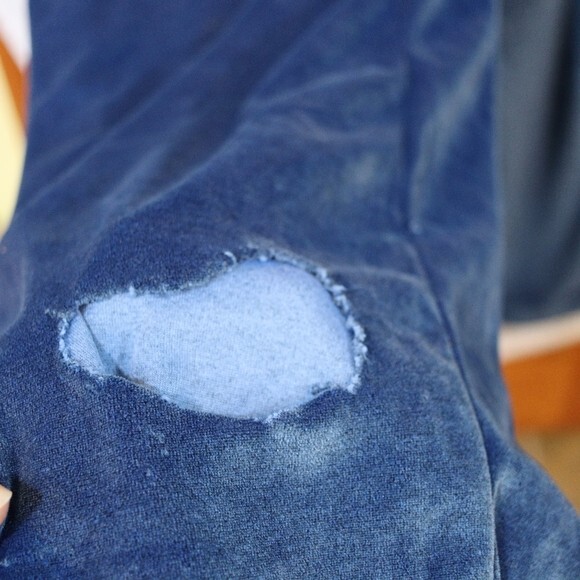 Vintage Jordan Blue Velour Drawstring Pants  Joggers XXL Flawed - Picture 7 of 13